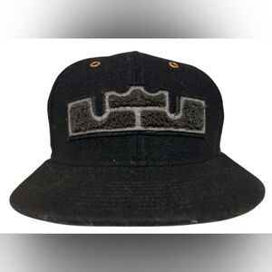 Nike True LeBron Strapback Cap Black And Gray Wool With Leather Strap